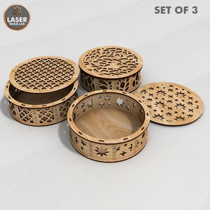 Round Box Laser Cut File and Box Vector File, Laser Cut Box Rounded and Gift Box Laser File, Boxes Glowforge Template or Cnc Files