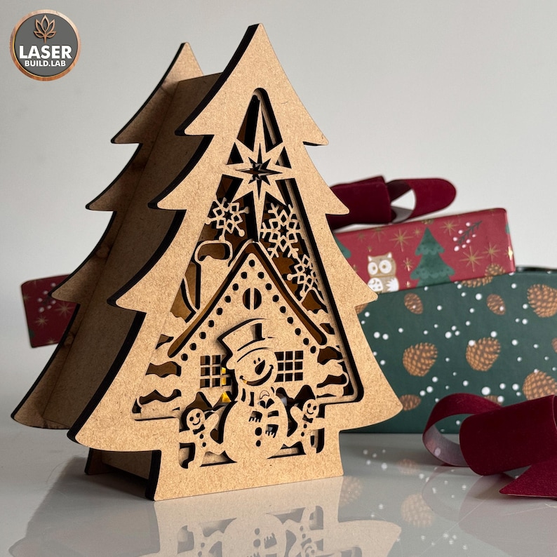 Lantern Christmas Laser Cutting Files, Candle Holder Diy Laser Cutting