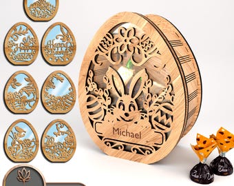 Easter Laser Cut Files Basket for Easter, Egg Holder Laser Cutting, Easter Laser Svg file, Easter Decoration Glowforge File Cnc Dxf | #173