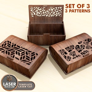 Geschenkdoos lasergesneden houten kist en decoratieve doos Svg, opbergdoos laserbestand voor Xtool, Glowforge, CNC en Lightburn, sieradendoosje Svg | #111
