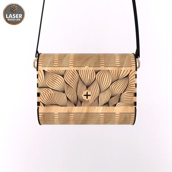 Pochette En Bois Fait Main Découpée Au Laser - Modèle Unique, Sac à Main Artisanal