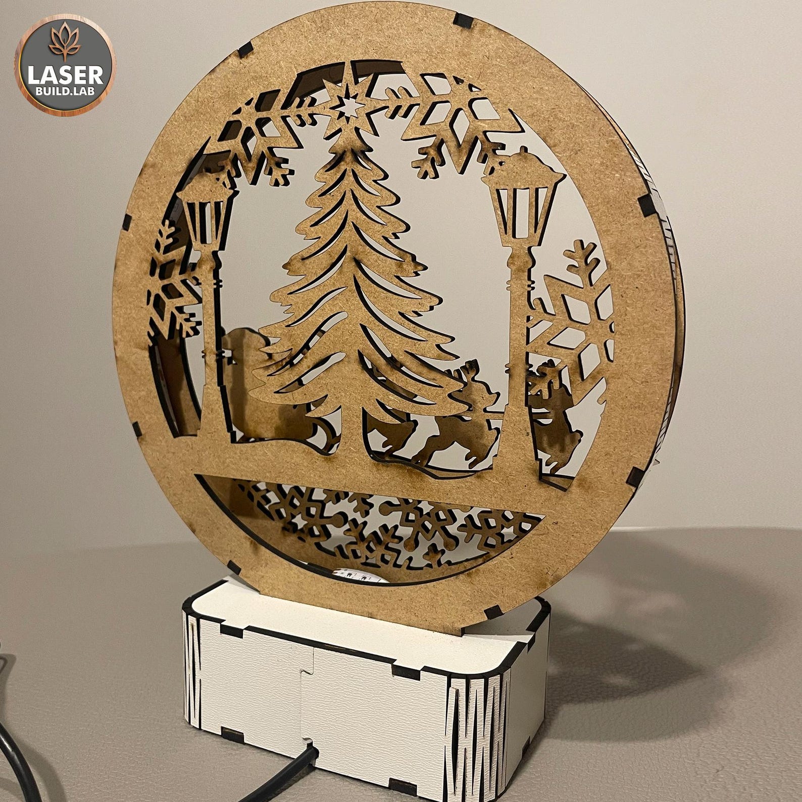 Light Box Dxf Christmas Lamp Laser Cut Files, Christmas Light Box Laser Cutting ...
