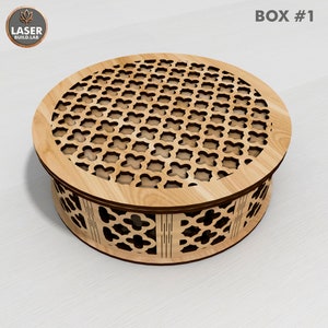Round Box Laser Cut File and Box Vector File, Laser Cut Box Rounded and Gift Box Laser File, Boxes Glowforge Template or Cnc Files