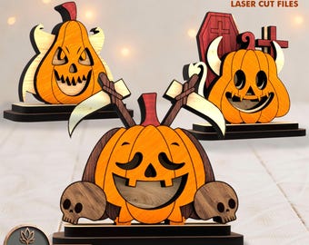 Halloween Pumpkins Miniature Svg Laser Cut File | #136