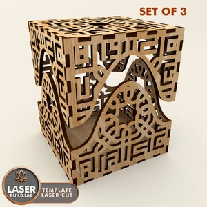 Creatividad Caja de archivos cortados con láser y caja de madera Archivo svg cortado con láser, Caja de madera Glowforge & Caja decorativa Dxf, Corte láser de caja de madera contrachapada / #120
