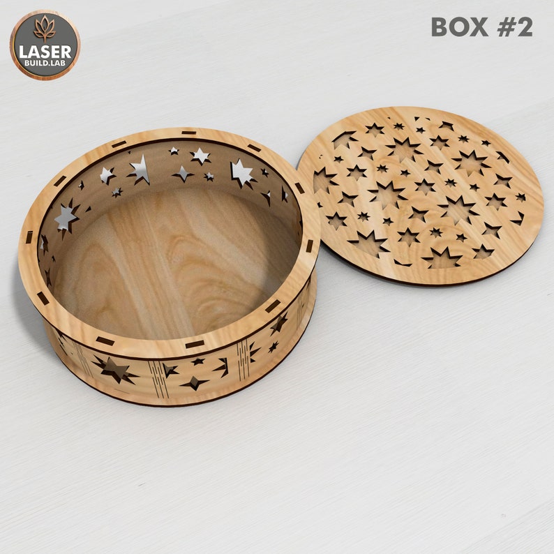 Round Box Laser Cut File and Box Vector File, Laser Cut Box Rounded and Gift Box Laser File, Boxes Glowforge Template or Cnc Files