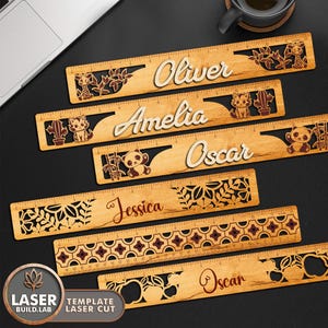 Aangepaste linialen lasergesneden bestanden en liniaal Svg-bestanden, school lasersnijden bestand Glowforge en student lasercut, leraar lasergegraveerd | #198