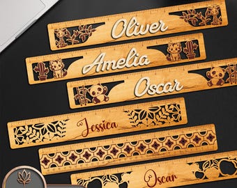 Aangepaste linialen lasergesneden bestanden en liniaal Svg-bestanden, school lasersnijden bestand Glowforge en student lasercut, leraar lasergegraveerd | #198
