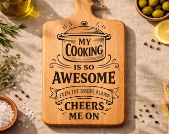 Cooking Cutting Board SVG, Engraving File, Kitchen Home Decor | #3006