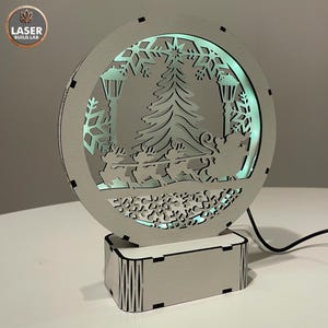 Christmas Lamp Laser Cut Files, Christmas Light Box Laser Cutting ...