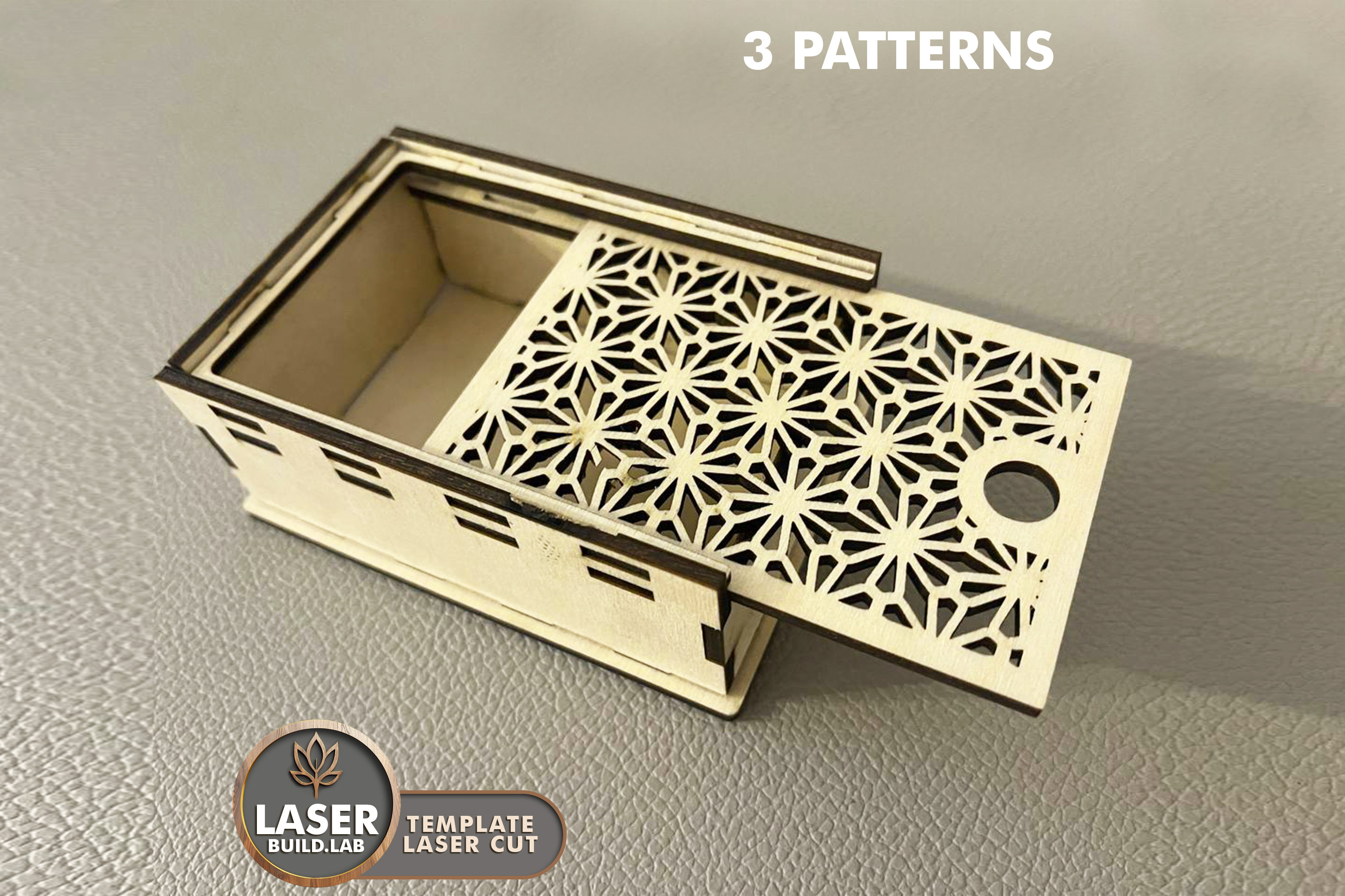 Svg Laser Cut Box With Slide Lid and Slide Box Svg, Dxf Laser Cut File ...