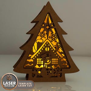 File di taglio laser per lanterne di Natale, portacandele fai da te per taglio laser, lumino da tè Glowforge, modello DXF di Natale, decorazioni per capodanno / #144