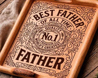 Father Gift Engraving File, Personalized Dad Cutting Board SVG, Engraved Board Design, Wood Burning Tray Engraving, BBQ Dad Gift | #3017