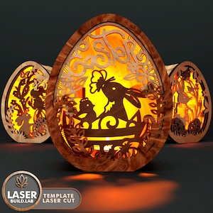 Egg Candle Holder Laser Cutter Template, Easter Laser Cutting Files, Lantern Laser CZt File, Svg Light Box Lightburn, Lasercut Craft | #179