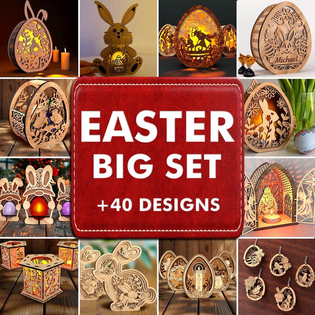 Bundle Easter Svg Laser Cut Files for Glowforge, Lightburn, Easter ...