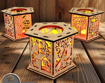 Easter Laser Cut Lantern Svg, Laser Candle Holder, Easter Glowforge, Easter Laser Cutting Tea Light Dxf Easter Laser Svg Laser Cutter | #178