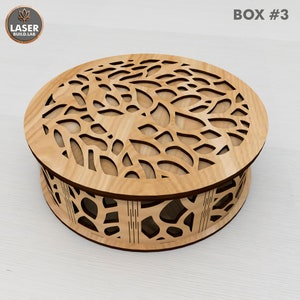 Round Box Laser Cut File and Box Vector File, Laser Cut Box Rounded and Gift Box Laser File, Boxes Glowforge Template or Cnc Files