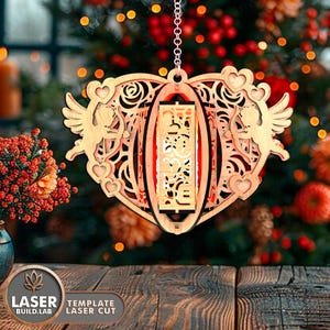 Hart lasergesneden lantaarn Svg Valentijnsdag, lasergesneden bestand lantaarn liefde laserbestand, hart laser Svg, lasersnijden Svg, 3D-laser Svg | #168