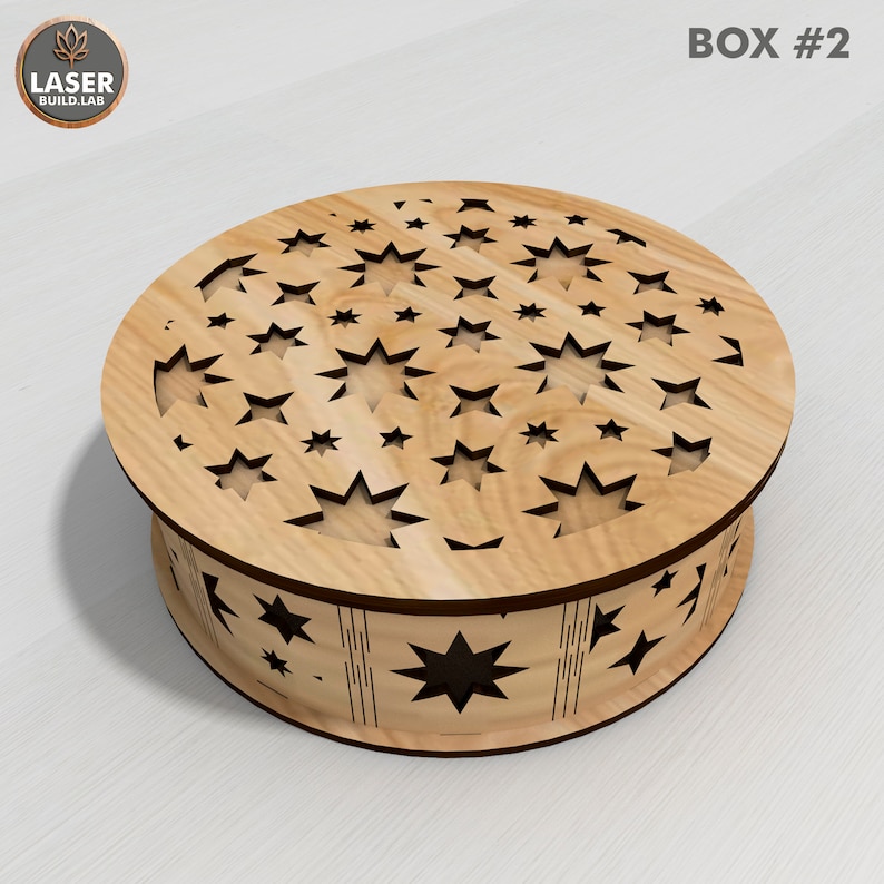 Round Box Laser Cut File and Box Vector File, Laser Cut Box Rounded and Gift Box Laser File, Boxes Glowforge Template or Cnc Files