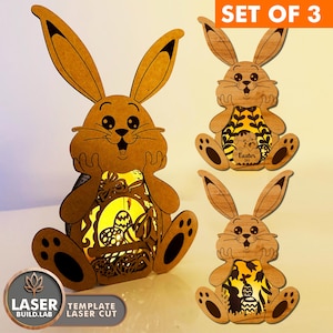 Hase Ostern Lasercut-Designs, Osterlaterne Laser Cut-Datei, Laser Cut Ostern Dateien, Hase Ostern geschnitten Dateien Glowforge Dxf Cnc | #162