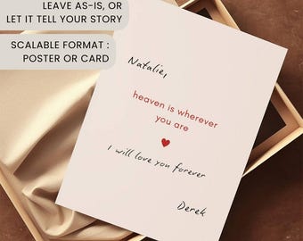 Heaven is Wherever You Are / Great Love Affection Printable Wall Art Instant Gift For Girlfriend Boyfriend Husband Wife Typography Print
