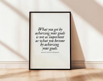 Henry David Thoreau Quote Printable Poster Inspirational Wall Art Philosophy Minimalistic Modern Walden Home Decor Office Book Lover Gift