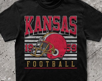 Camiseta vintage de fútbol de Kansas City, colores cómodos, camiseta de fútbol de KC, camiseta de GameDay, regalos para fanáticos de los deportes, regalos para fanáticos de Kansas City, camiseta de fútbol