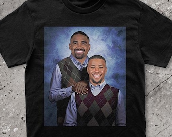 Jalen Hurts y Suquon Barkley, Filadelfia. Camiseta vintage de hermanastros. Camisetas gráficas de los Eagles.