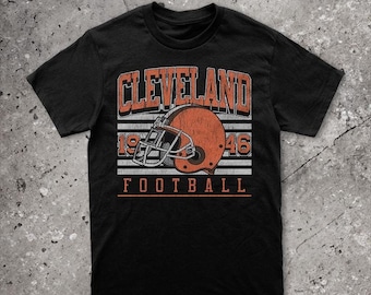 Camiseta de fútbol de Cleveland, camiseta de los Browns, camiseta de fútbol de Cleveland estilo vintage, regalo para los fanáticos de Cleveland