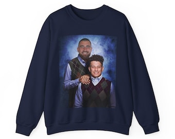 Sudadera con cuello redondo con estampado de Patrick Mahomes de Kansas City, Chiefs, hermanastros, fútbol vintage, Travis Kelce