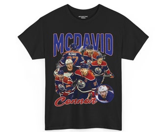 Camiseta Bootleg de Connor Mcdavid para hombre y mujer, regalo para fanáticos del hockey, camiseta clásica vintage con gráfico de los años 90, camiseta Bootleg de cabeza grande, NHL