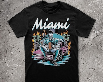 Camiseta vintage de fútbol de los Miami Dolphins: camiseta con diseño de esqueleto, regalo para fanáticos de los Dolphins, estilo pirata.