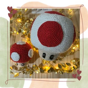 Super Mario Mushrooms, Video Game Crochet, Amigurumi Mushroom, Physical Item