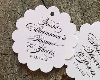 Script Wedding Favor Tags - Bridal shower Thank you tags -  Wedding Gift Tags - Baby Shower Tags - Bachelorette Party - Cake Pop Tags