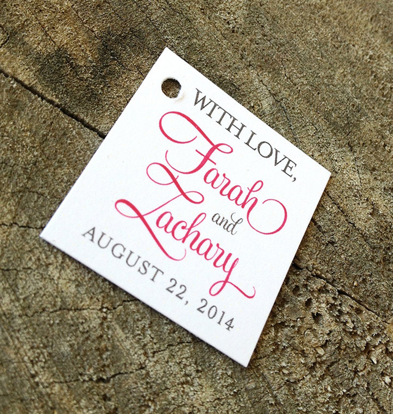 Script Modern Gift Tags Hot Pink Mini Wedding Favor Tags Etsy