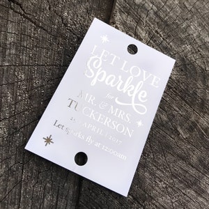 Silberfolie Let Sparks Fly Sparkler Tags- Goldfolie Wunderkerze Feuerwerk Tags - Benutzerdefinierte Wunderkerzenkarten Set von 24