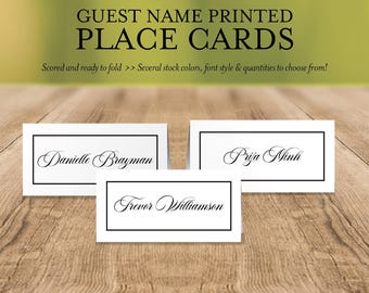 Personalized Placecards, Guest Name Escort Cards, Table Seating cards, Pre-printed Name cards