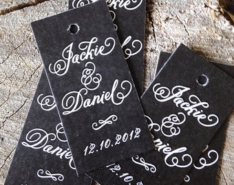 Chalkboard Wedding Favor Tags - Chalk Thank you tags - Calligraphy Wedding Gift Tags - Set of 50