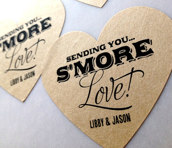 Smore Love Kraft Brown Wedding Stickers #008-KR Labels