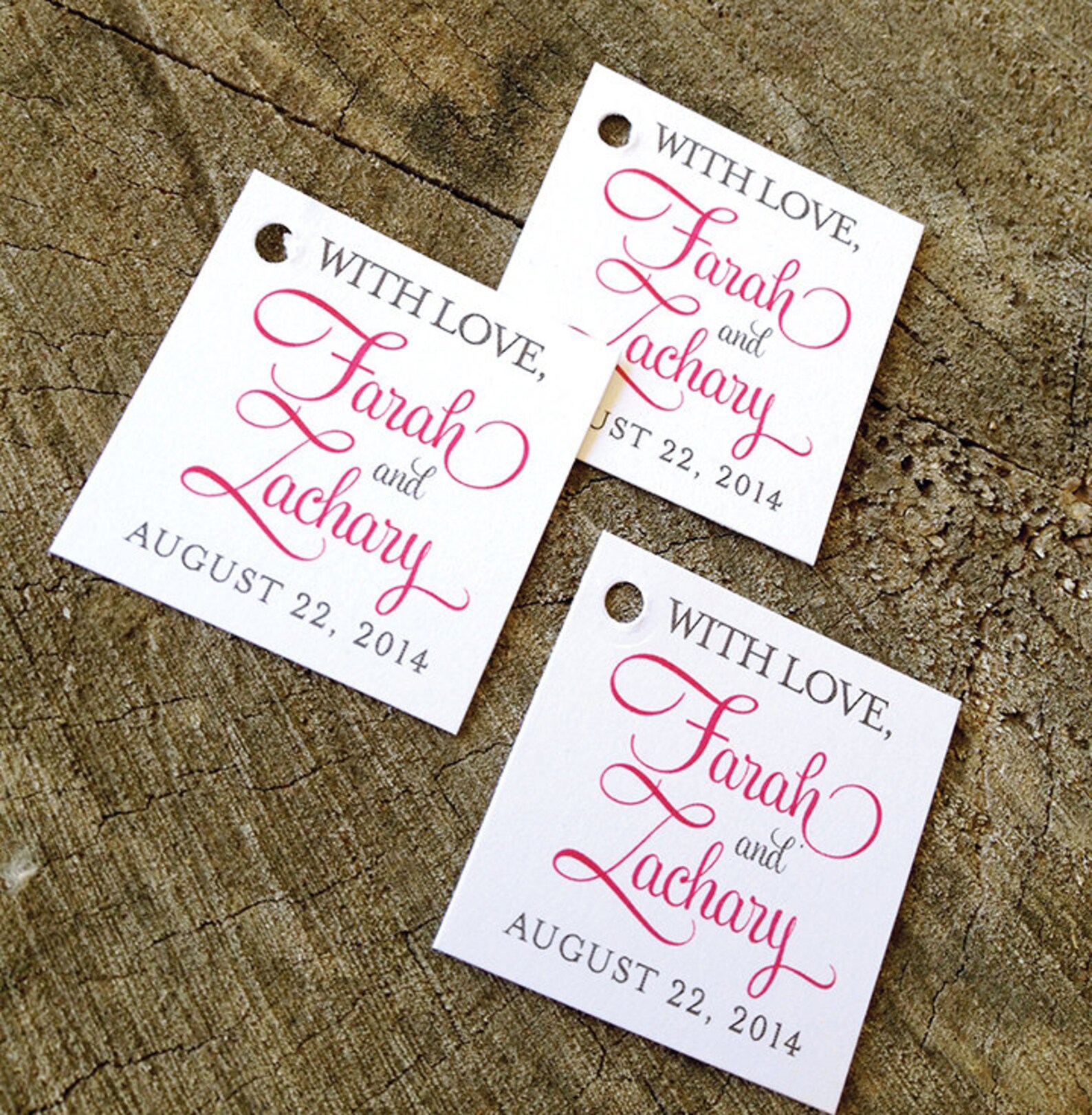 Script Modern Gift Tags Hot Pink Mini Wedding Favor Tags Etsy