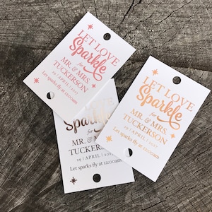 Silberfolie Let Sparks Fly Sparkler Tags- Goldfolie Wunderkerze Feuerwerk Tags - Benutzerdefinierte Wunderkerzenkarten Set von 24