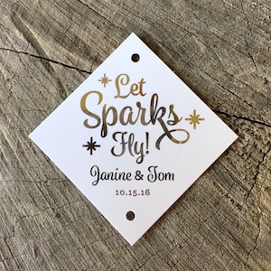 Goldfolie Let Sparks Fly Sparkler Tags- Goldfolie Let Love Sparkle Feuerwerk Tags - Benutzerdefinierte Wunderkerzen Feuerwerk Senden