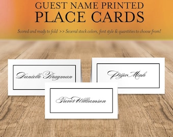 Personalized Guest Name Place Cards, Pre-printed Seating Cards