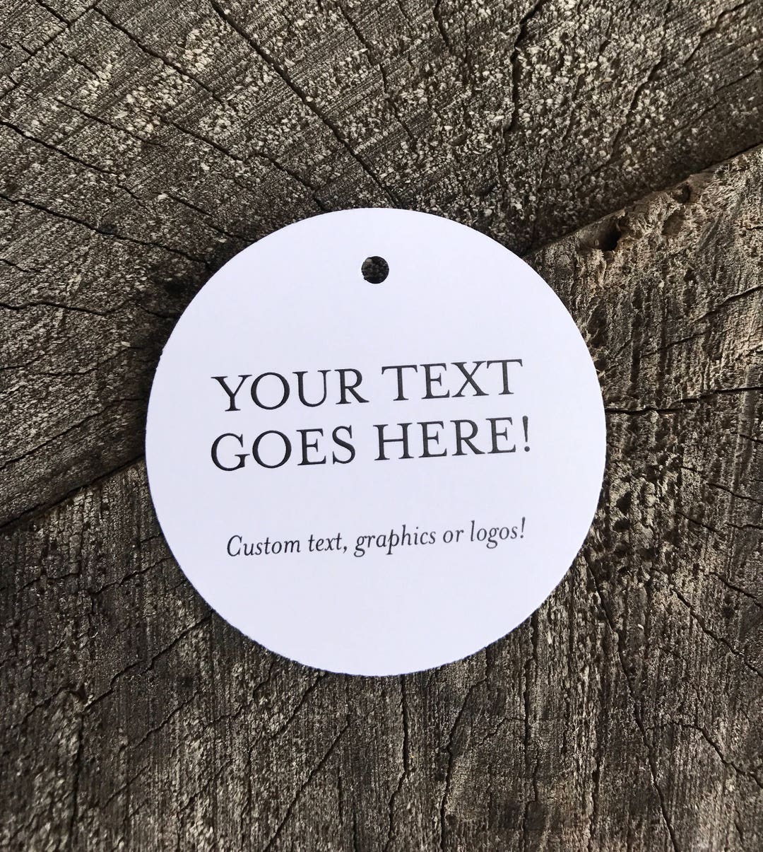 Message Tag Design 50 Custom Message Favor Tags - Round Logo Thank You Tags - Circle ...