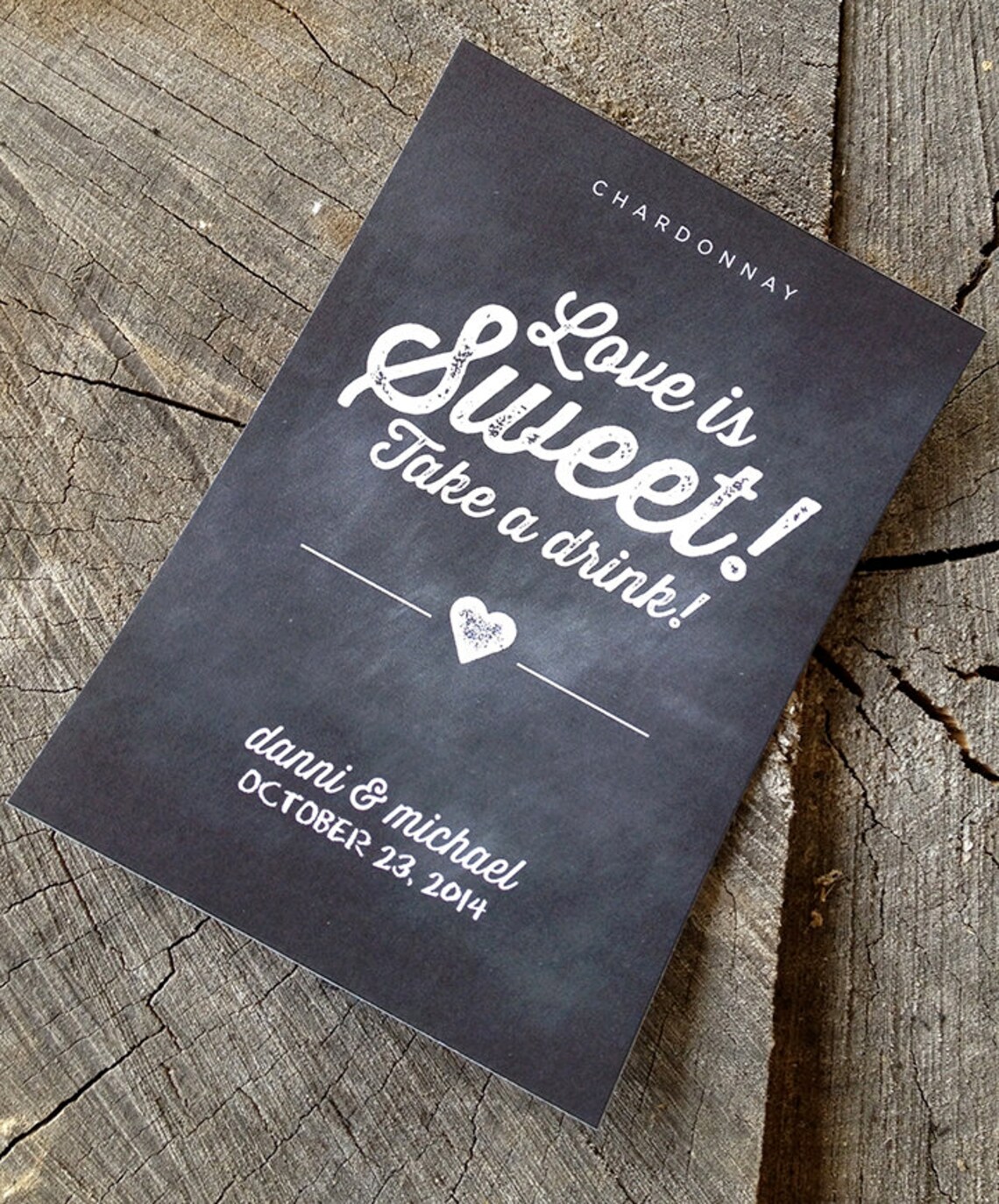 Chalkboard Style Wedding Wine Bottle Labels Love is Sweet Etsy