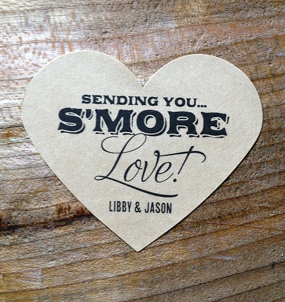 Smore Love Kraft Brown Wedding Stickers #008-KR Labels