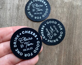 50 White ink Wedding Drink Tickets - Rustic Chalkboard Redeem for a Drink - Formal Party Bar Tickets  - One Drink - Black Stock Drink Token