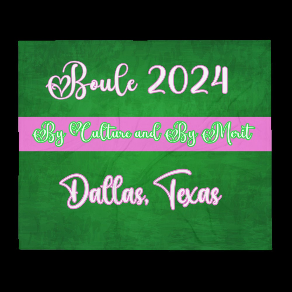 Boule Blanket Dallas Texas 2024, AKA Pink and Green Sorority Gifts
