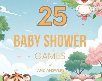 25 Minimalist Baby Shower Games Bundle: Editable, Gender-Neutral, Printable, Funny, and Simple Baby Shower Games