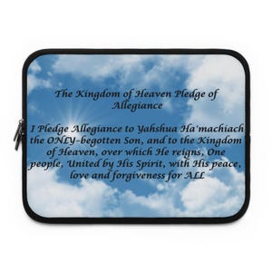 Kingdom Pledge, Yahshua, Laptop Sleeve, Christian Tech Case, Faith-Based Gift, Motivational Accessory, Spiritual Laptop Bag